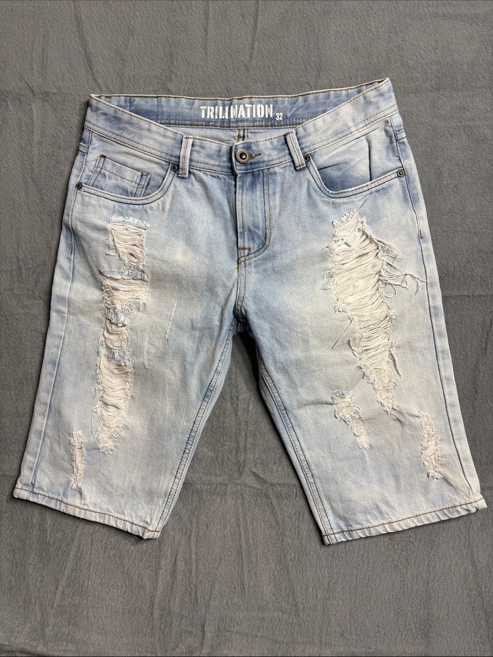 Trillnation Distress Jean Shorts
